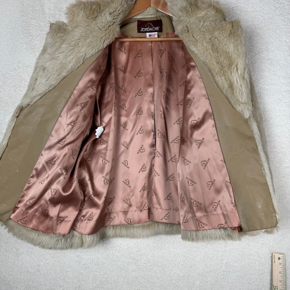 80s Vintage Jordache Faux Fur Coat Luxe Animal Preppy Mean Girls - Picture 5 of 12